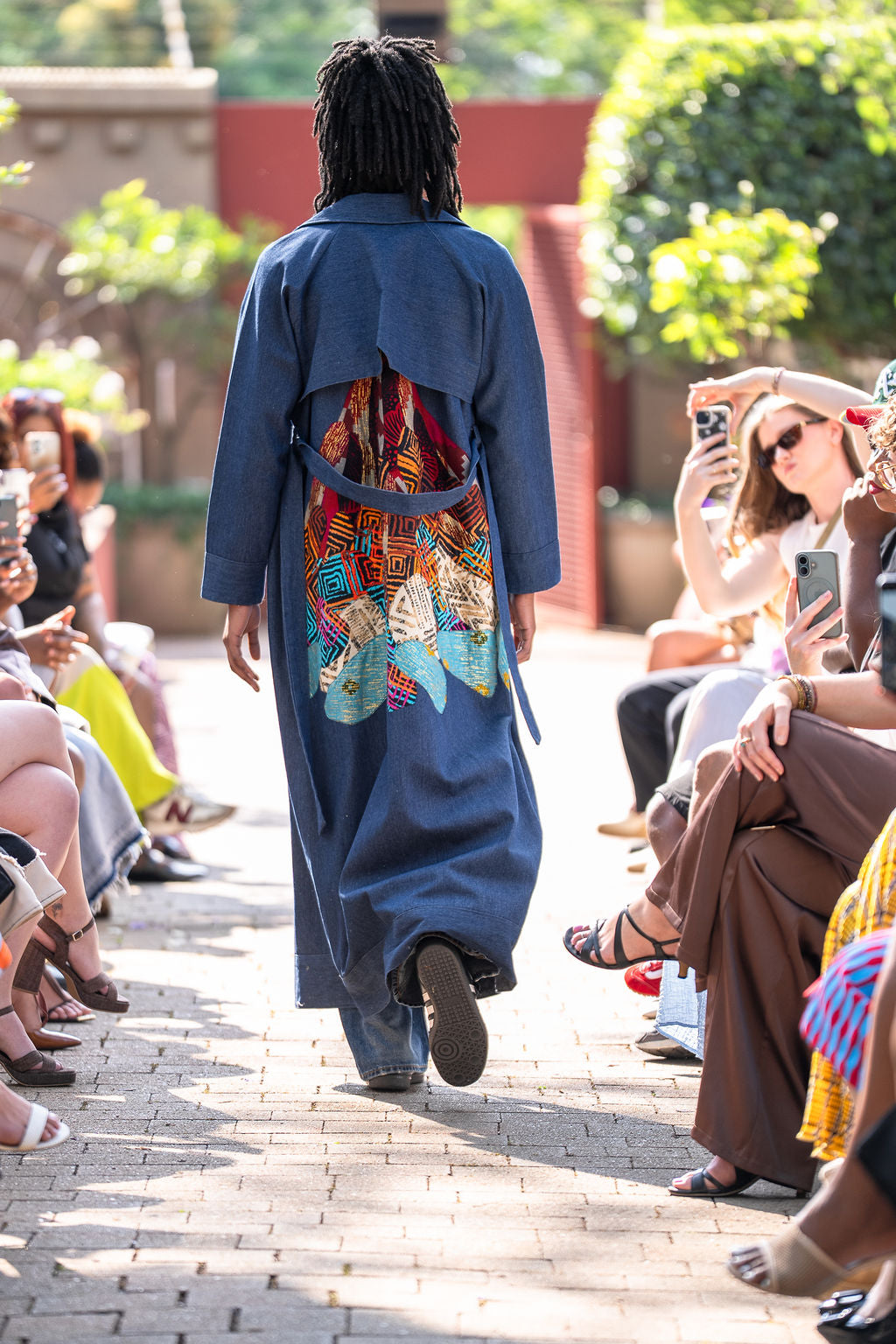 Cont'African Denim Trench Coat