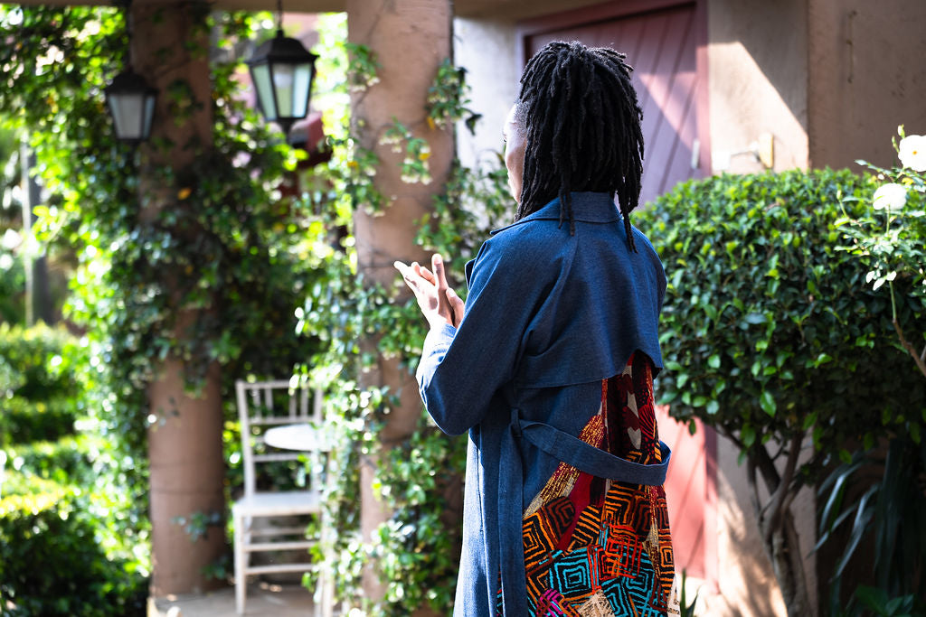 Cont'African Denim Trench Coat